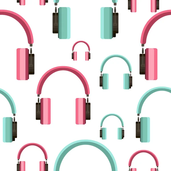 Seamless pattern with headphones — Stock Vector