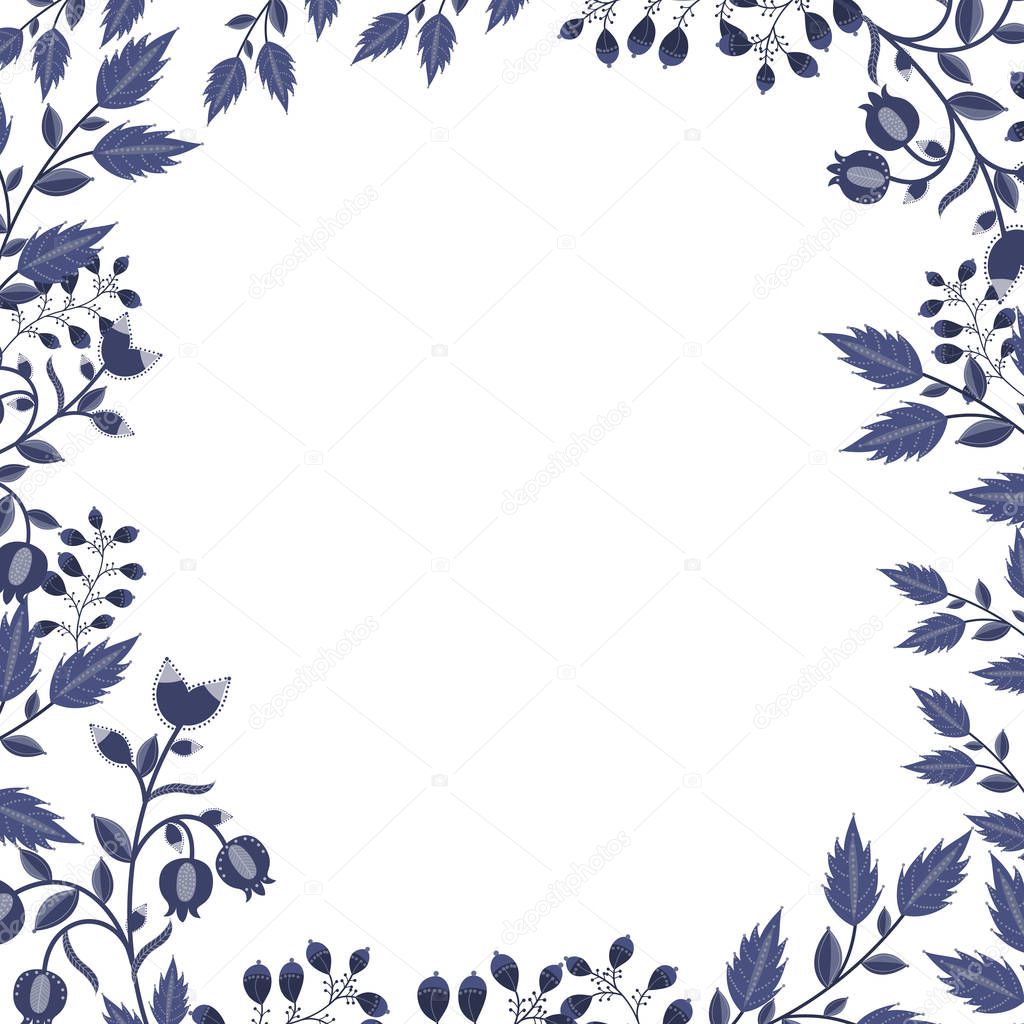 ornamental seamless pattern in blue colors