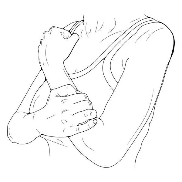 Illustration mit Händen und Unterarm — Stockvektor