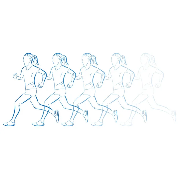Εικονογράφηση με τρέξιμο γυναίκες — Διανυσματικό Αρχείο