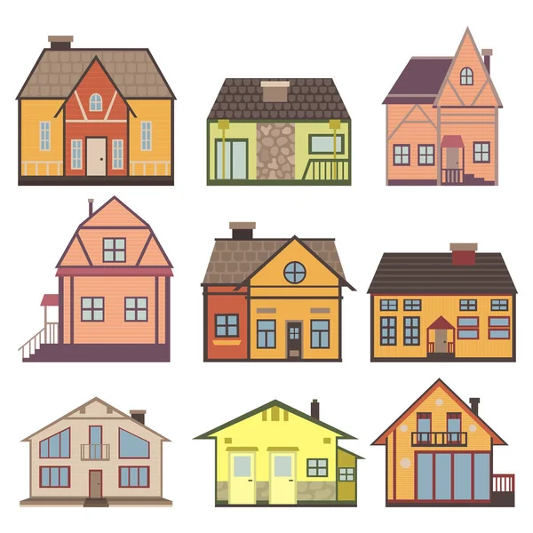 Set con edificios coloridos — Vector de stock