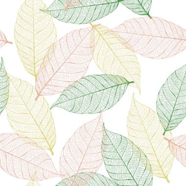 Vector seamless pattern with dry autumn leaves clipart