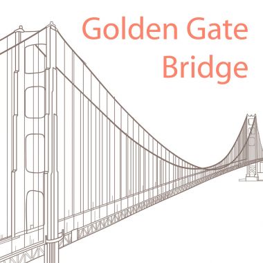 Golden Gate Köprüsü ile vektör çizim