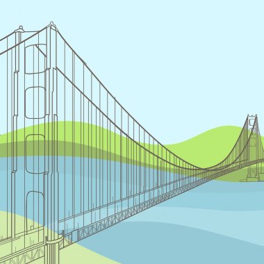 Golden Gate Köprüsü ile vektör çizim