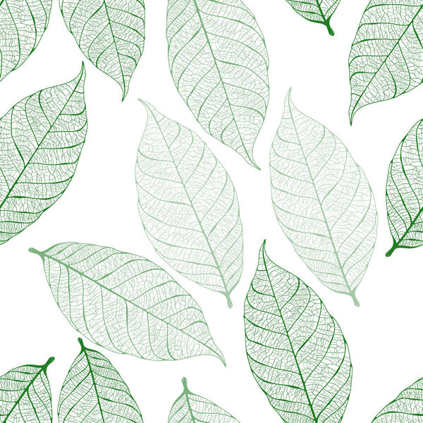 Vector seamless pattern with dry autumn leaves