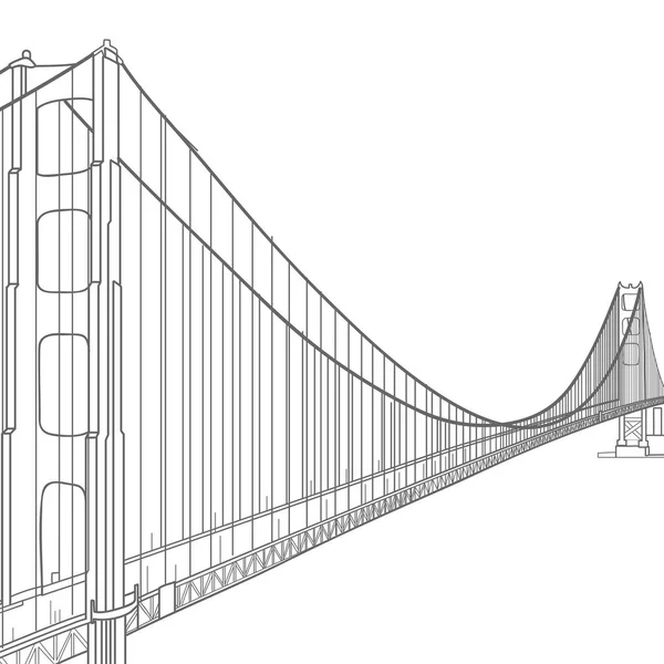 Golden Gate Köprüsü Ile Vektör Çizim — Stok Vektör
