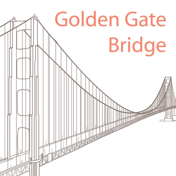 Vectorillustratie Met Golden Gate Bridge — Stockvector