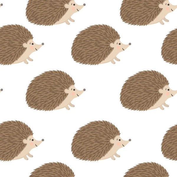 Vector Seamless Pattern Hedgehogs — Stock Vector