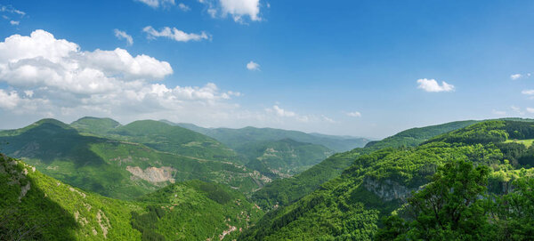 aerial view of rhodope mountain in Bulgaria