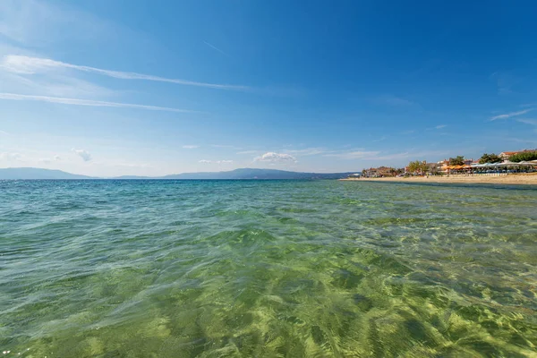 Paralia Fourkas plajı, Halkidiki, Yunanistan. 