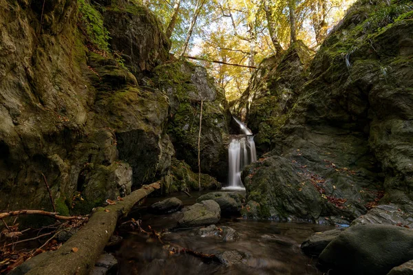 Autumn waterfall in forest — Stock Photo, Image