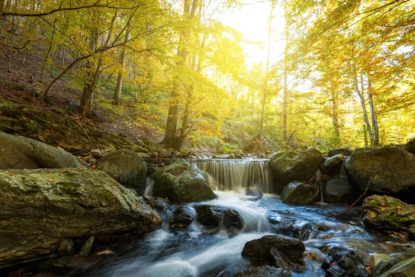 Autumn waterfall in forest — Stock Photo, Image