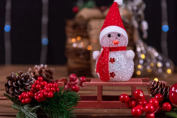 Fröhliche Schneemann .new year Foto Hintergrund. — Stockfoto