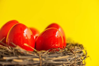 Mutlu Paskalya dekorasyon arka plan. 