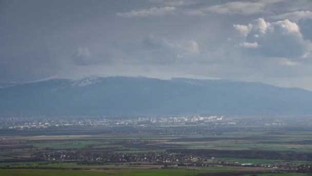 Mraky Táhnou Rychle Nad Městem Sofia Timelapse — Stock video