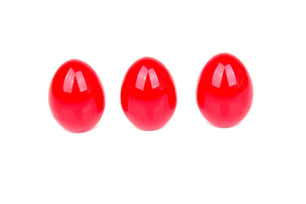 Красные окрашенные пасхальные яйца , — стоковое фото