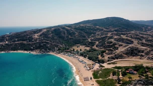 Vista Aérea Praia Tigania Grécia — Vídeo de Stock