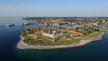 Havadan görünümü Kronborg Kalesi'ne, Danimarka