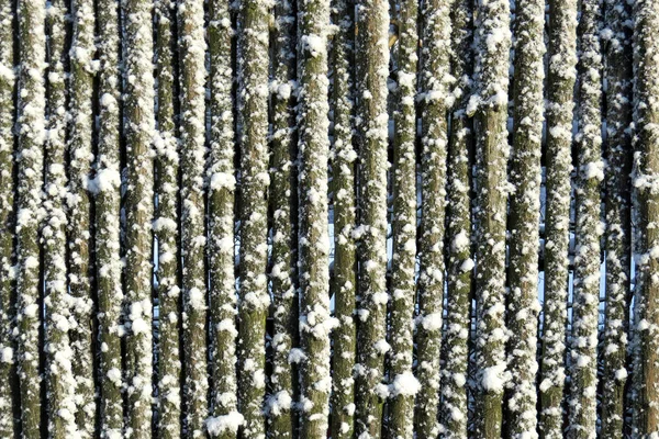 Wooden fence with snow — Stock Photo, Image