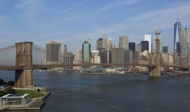 Brooklyn Köprüsü ve New York şehir içinde belgili tanımlık geçmiş