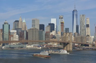 Brooklyn Köprüsü ve New York şehir içinde belgili tanımlık geçmiş