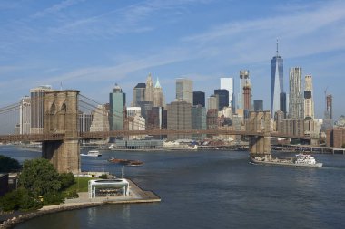 Brooklyn Köprüsü ve New York şehir içinde belgili tanımlık geçmiş