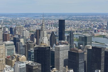 New York, ABD ile mavi gökyüzü güneşli bir günde yukarıda da görüleceği