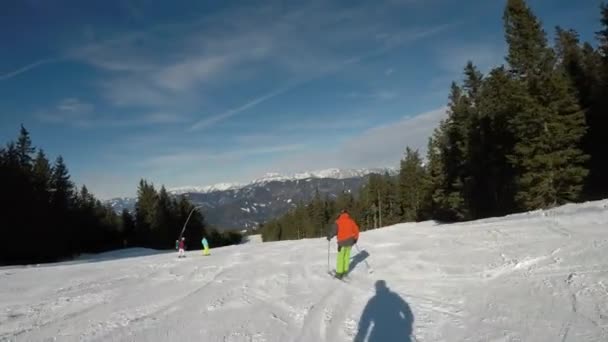 De vreugde van de wintersport. — Stockvideo