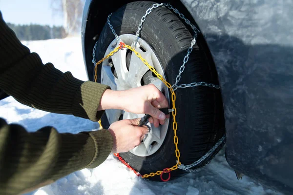 Use of snow chains.