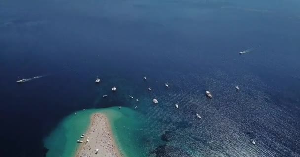 Passeio Barco Pela Costa Croata Dirija Makarska Riviera Para Ilha — Vídeo de Stock