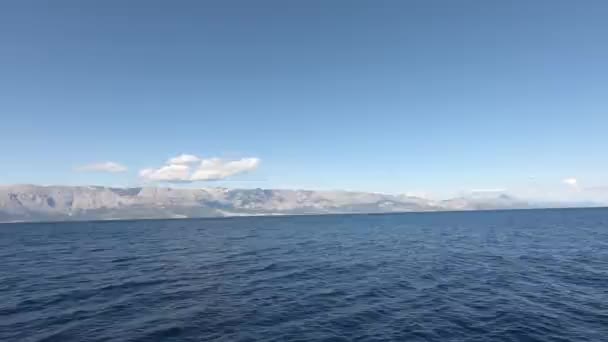 Paseo Barco Por Costa Croata Conduzca Desde Makarska Riviera Isla — Vídeo de stock