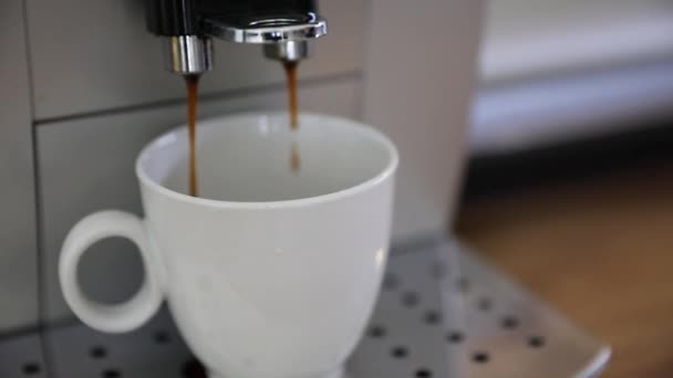 Kahve Makinesiyle Sade Kahve Hazırlıyorum Espresso Yapmaya Çok Yaklaştım Ağır — Stok video