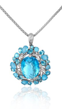 Topaz ile altın kolye.