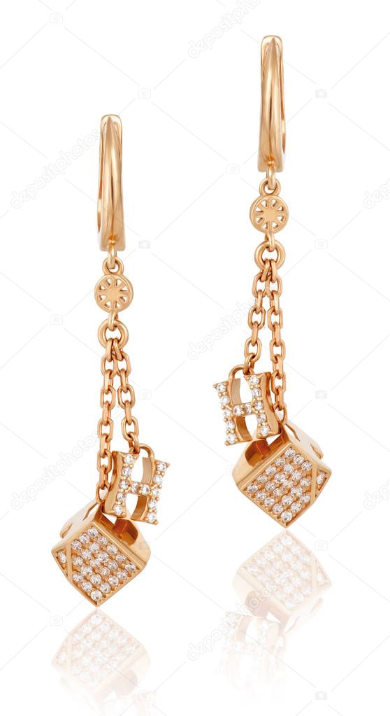 fashion women's earrings in gold.