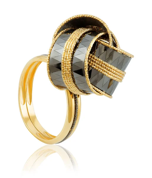 Оригинальное женское кольцо из золота — стоковое фото