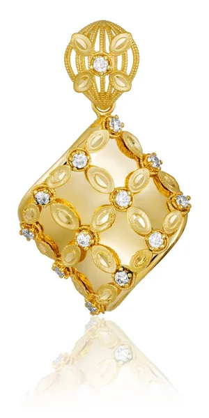 Elegant female gold pendant. — Stock Photo, Image