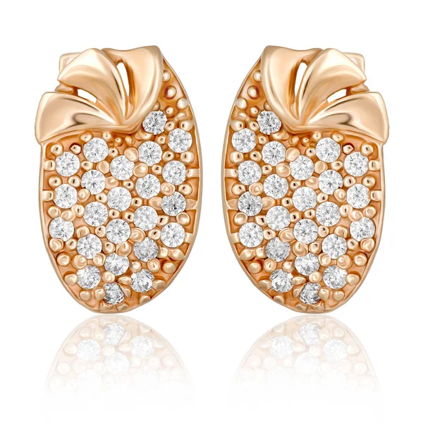 Fashion women's earrings in gold. — Stock Photo, Image