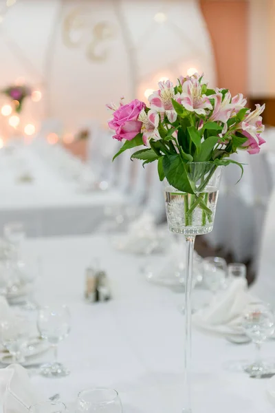 Serving of festive tables, Preparation for a festive dinner in a restaurant.