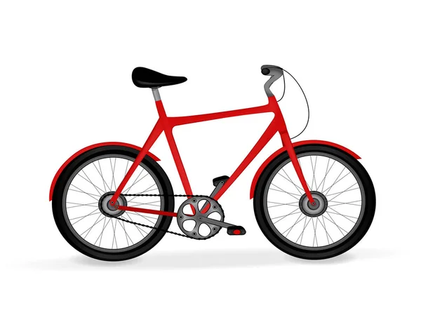 Vélo rouge. EPS.Bicycle sur fond blanc . — Image vectorielle