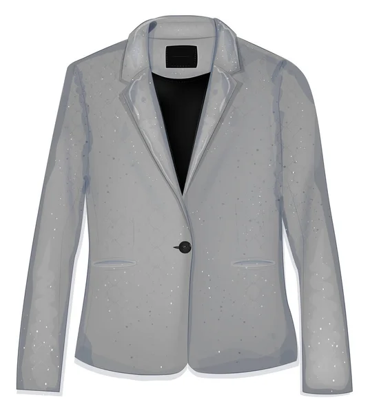 Una Giacca Sfondo Bianco Abbigliamento Moda Giacca Grigia Affari Elegante — Vettoriale Stock
