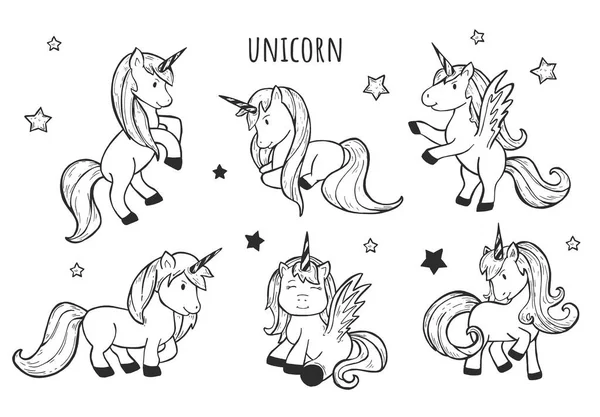 Kuda Poni Yang Lucu Unicorn Ilustrasi Vektor - Stok Vektor