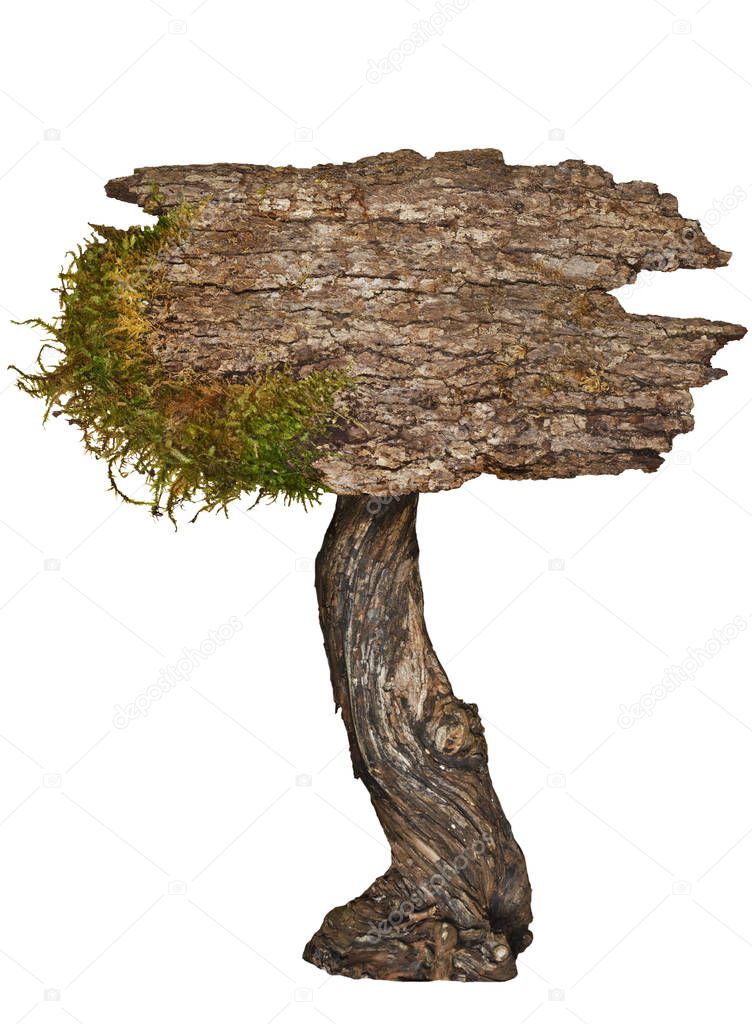 Aged natural wood sign