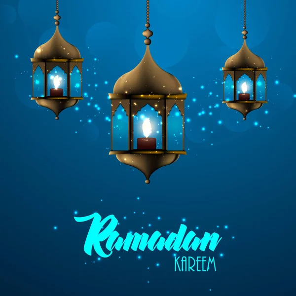 Ramadan Kareem Arabische kalligrafie, Ramadan Kareem mooie wenskaart met Arabische kalligrafie, sjabloon voor menu, uitnodiging, poster, banner, kaart voor de viering van de islamitische gemeenschap festival — Stockvector