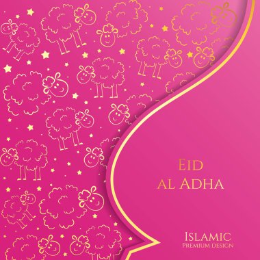 1439 Hicri İslam yeni yıl. Mutlu Muharrem. Müslüman topluluk festival Eid al ul Adha mübarek tebrik kartı 3d kağıt çiçek, yıldız, ay ile. Menü, davet, poster, afiş, kart için şablon.