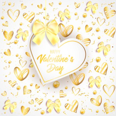 Çerçeve ile renkli kalpler ile Saint valentine's gün arka plan. Mutlu Sevgililer günü ve ayıklayacaktır tasarım öğeleri. Vektör çizim. Arka plan ile pembe kalpler. Karalamalar ve bukleler. Benim sevgilim olmak. 14 Şubat.