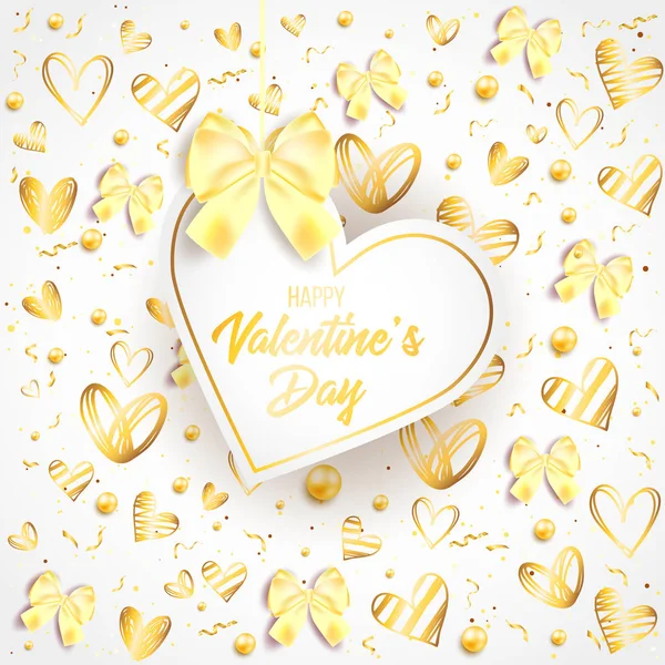 Svatého Valentýna Den Pozadí Barevnými Srdci Rámem Šťastný Valentines Day — Stockový vektor