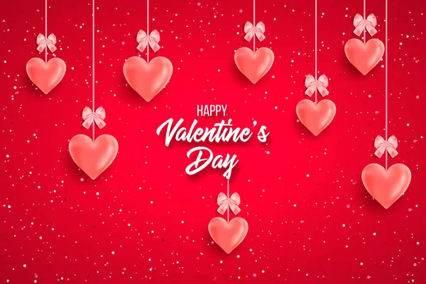 Saint Valentine Day Background Colorful Hearts Frame Happy Valentines Day — Stock Vector
