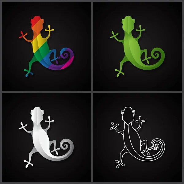 Stilize simgesi semender. Vektör çizim.