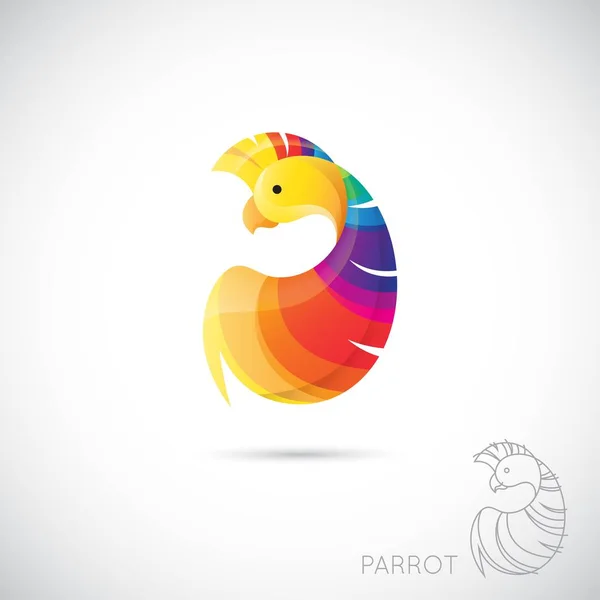 Soyut simgesi papağan. Vektör çizim.