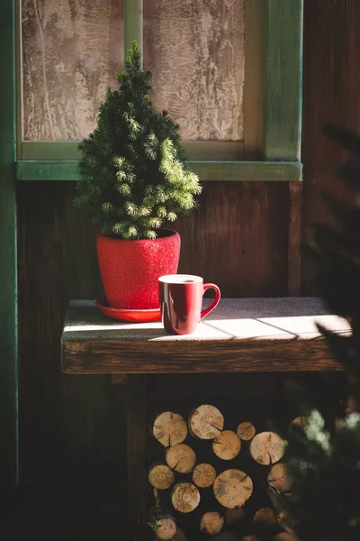 Bevanda di Natale. Cioccolata calda e marshmallow — Foto Stock